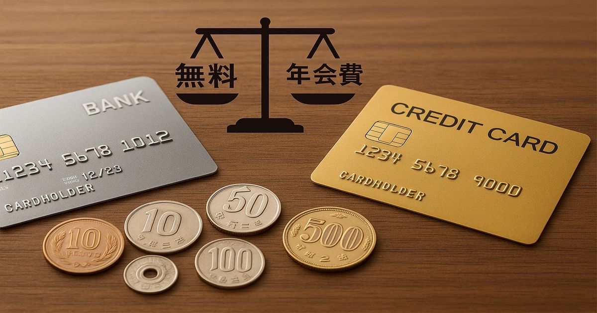 クレジットカードの年会費無料と有料を比較するイメージ写真