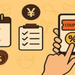 外食費節約の工夫とアプリ活用をイメージしたイラスト