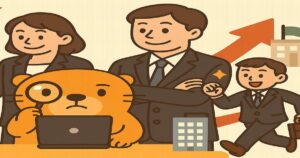 転職活動を支援するビジネスチームとカワウソのイラスト