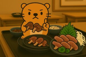 毒キノコを誤って食用と見間違える危険性を伝えるイラスト。静岡県で発生した11人の集団食中毒に関する注意喚起。