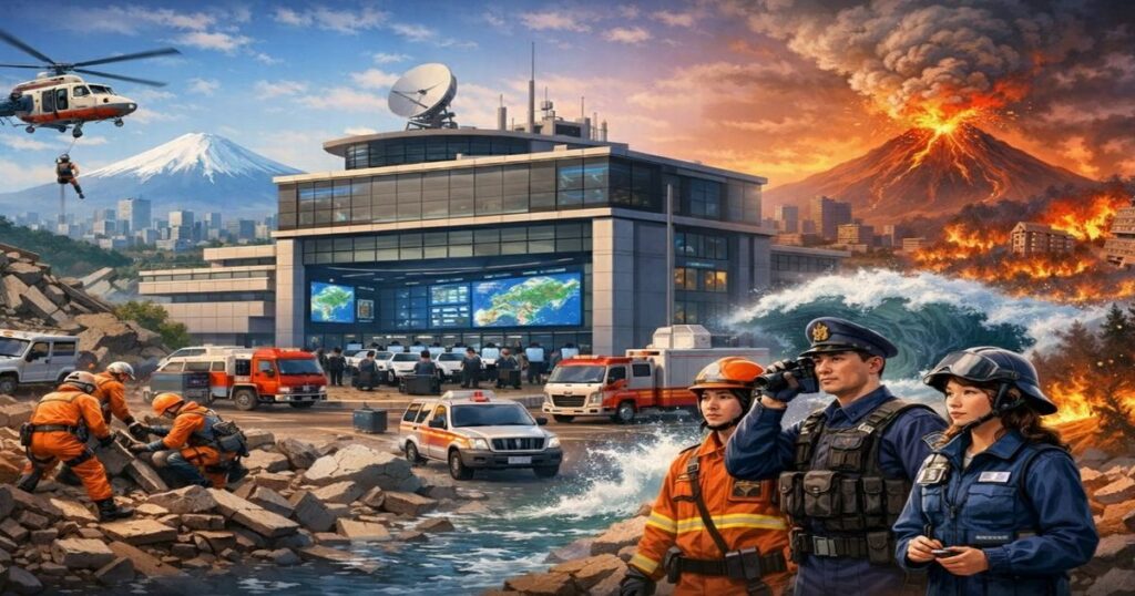 防災庁発足を想起させる災害対応拠点と防災活動のイメージ