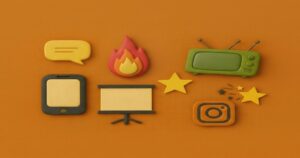 防災をテーマにした緊急情報とメディアのアイコンイメージ